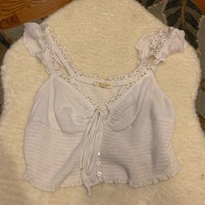 LA hearts white crop top